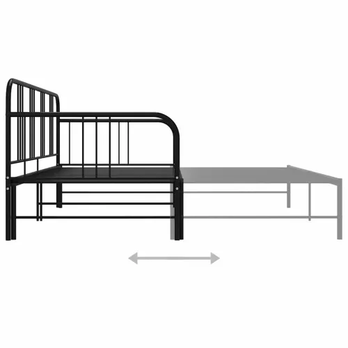 Okvir za krevet na razvlačenje crni metalni 90 x 200 cm - Crna Cijena