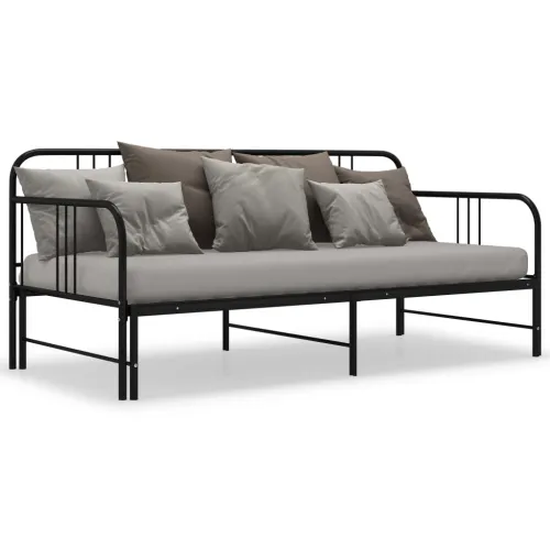 Okvir za krevet na razvlačenje crni metalni 90 x 200 cm - Crna Cijena
