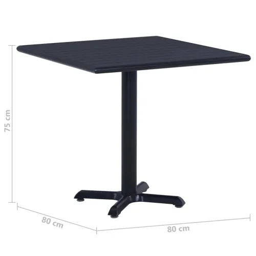 Vrtni stol crni 80 x 80 x 75 cm - 80 x 80 x 75 cm 1 Cijena