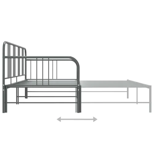 Okvir za krevet na razvlačenje sivi metalni 90 x 200 cm - Siva Cijena