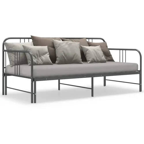 Okvir za krevet na razvlačenje sivi metalni 90 x 200 cm - Siva Cijena
