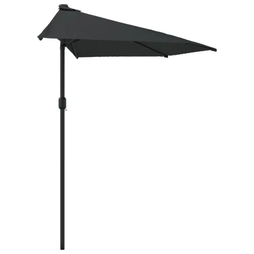 Balkonski suncobran crni 300 x 155 x 223 cm polukružni - Tamnocrna Cijena