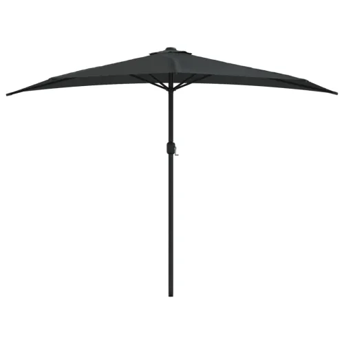 Balkonski suncobran crni 300 x 155 x 223 cm polukružni - Tamnocrna Cijena