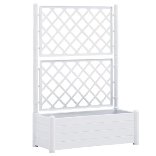 Vrtna sadilica s rešetkom 100 x 43 x 142 cm PP bijela - Bijela 100 x 43 x 142 cm 1 Cijena