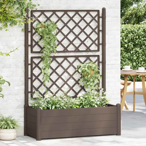 Vrtna sadilica s rešetkom 100 x 43 x 142 cm PP boja kave - Mocha 100 x 43 x 142 cm Cijena