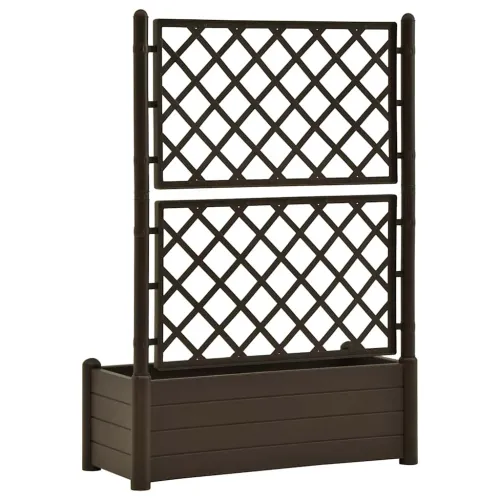 Vrtna sadilica s rešetkom 100 x 43 x 142 cm PP boja kave - Mocha 100 x 43 x 142 cm Cijena