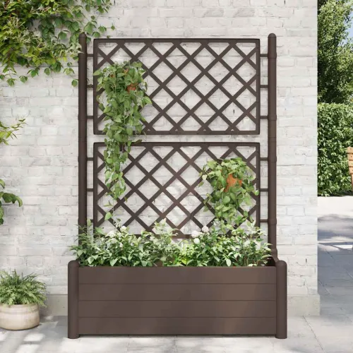 Vrtna sadilica s rešetkom 100 x 43 x 142 cm PP boja kave - Mocha 100 x 43 x 142 cm 1 Cijena