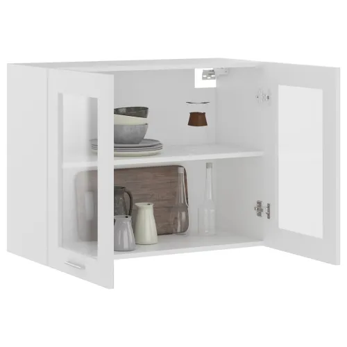Viseći stakleni ormarić “Lyon” Bijeli 80x31x60 cm Inženirsko drvo - Bijela 1 1x viseći stakleni ormarić (2 vrata) širine 80 cm,  Cijena