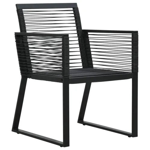 Vrtna garnitura - 3-dijelni vrtni blagovaonski set od PVC ratana crni - 2 Cijena