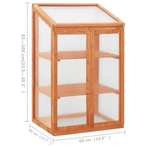 Staklenik 60 x 45 x 100 cm od jelovine - Narančasta 1 Cijena