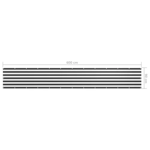 Balkonski zastor antracit i bijeli 90x600 cm od tkanine Oxford - Antracit i bijela 90 x 600 cm Cijena