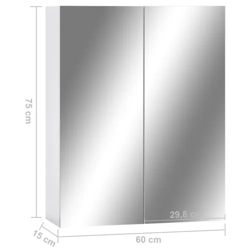 323607 Bathroom Mirror Kabinet White 60x15x75 cm MDF Cijena