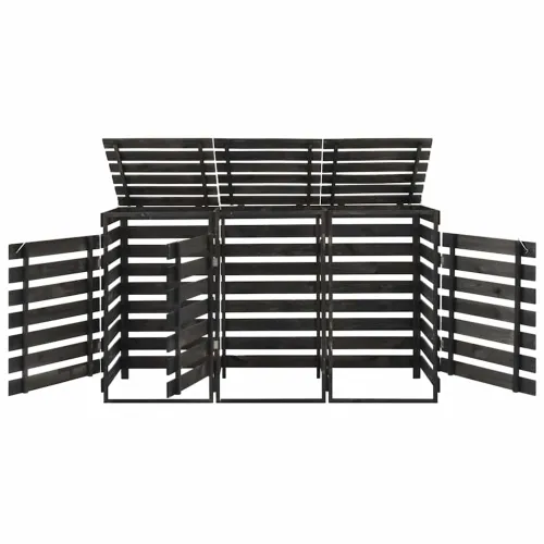 Spremište za kante za smeće 210x75x121 cm obojena borovina - 3 kante Cijena
