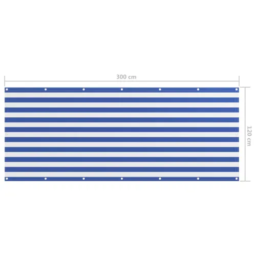 Balkonski zastor bijelo-plavi 120 x 300 cm od tkanine Oxford - Bijela i plava 120 x 300 cm Cijena