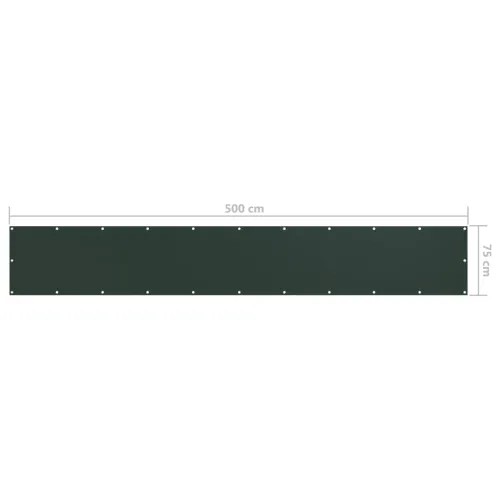 Balkonski zastor tamnozeleni 75 x 500 cm od tkanine Oxford - Tamnozelena 75 x 500 cm Cijena