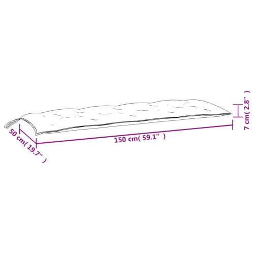 Jastuk za vrtnu klupu sivi 150 x 50 x 7 cm od tkanine Oxford - Siva 150 x 50 x 7 cm 1 Cijena