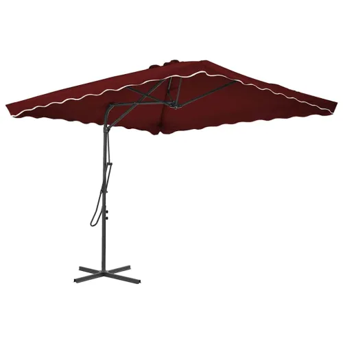 Vrtni suncobran s čeličnim stupom 250 x 250 x 230 cm bordo - Bordo crvena Cijena