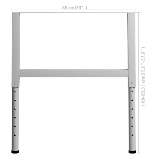 Okviri za radni stol 2 kom metalni 85 x (69 - 95,5) cm sivi - Siva 85 x 95.5 cm Cijena