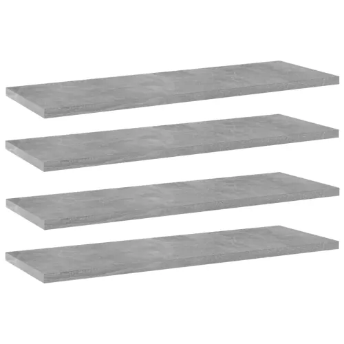 Police za knjige 4 kom siva boja betona 60x20x1,5 cm od iverice - Beton siva 60 x 20 x 1.5 cm 4 Beton siva Cijena
