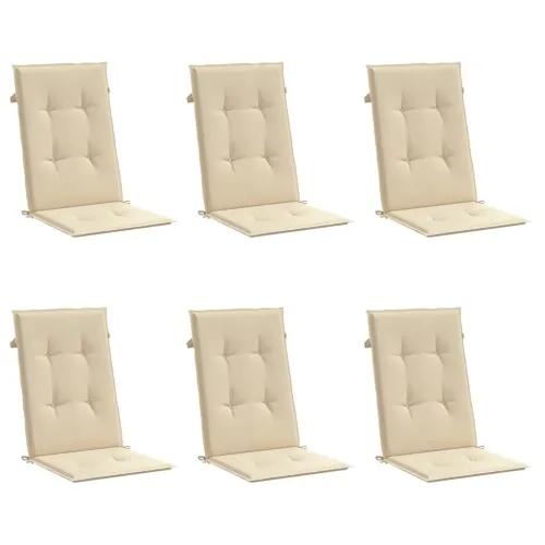 Jastuci za vrtne stolice 6 kom bež 120 x 50 x 3 cm od tkanine - Bež 120 x 50 x 3 cm 6 Cijena