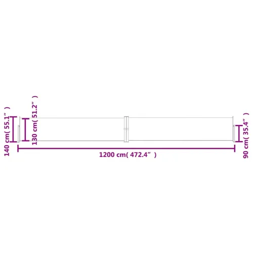 Uvlačiva bočna tenda za terasu 140 x 1200 cm krem - Krema 140 x 1200 cm Cijena