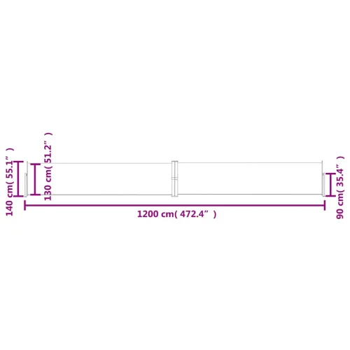 Uvlačiva bočna tenda za terasu 140 x 1200 cm antracit - Antracit 140 x 1200 cm Cijena