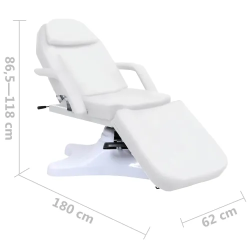 Masažni stol bijeli 180 x 62 x (86,5 - 118) cm - Bijela Cijena