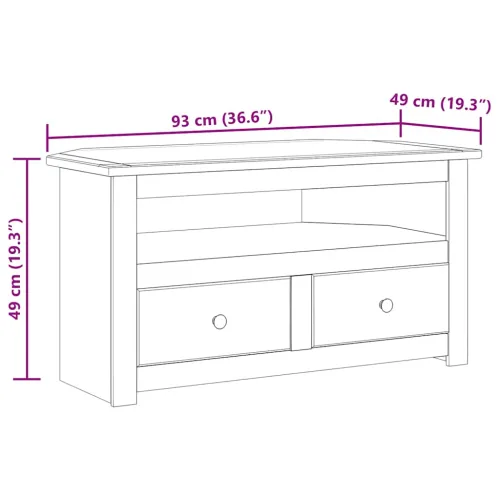 Kutni TV ormarić od borovine bijeli 93x49x49 cm Panama Range - Bijela 1 Cijena