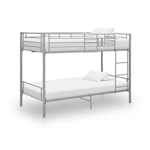 Krevet na kat sivi metalni 90 x 200 cm Cijena