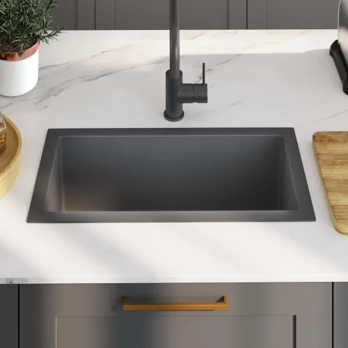 Ručno rađeni kuhinjski sudoper crni od nehrđajućeg čelika - Crna 60 x 30 x 20 cm Cijena