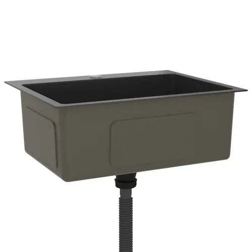 Ručno rađeni kuhinjski sudoper crni od nehrđajućeg čelika - Crna 59 x 44 x 20 cm (s otvorom za slavinu) Crna 59 x 44 x 20 cm (s  Cijena