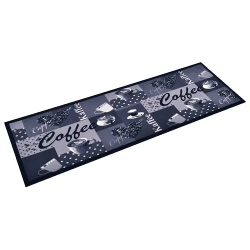 Kuhinjski tepih s uzorkom kave perivi plavi 45 x 150 cm - Boja kave i plava 45 x 150 cm Cijena