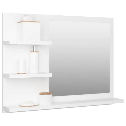 Kupaonsko ogledalo bijelo 60 x 10,5 x 45 cm konstruirano drvo - Bijela Cijena