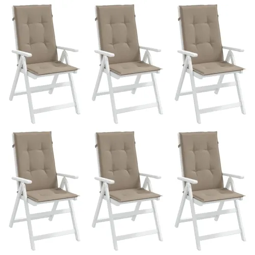 Jastuci za vrtne stolice 6 kom smeđesivi 120x50x3 cm od tkanine - Sivo-smeđa 120 x 50 x 3 cm 6 Cijena