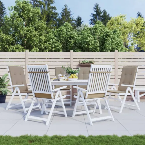 Jastuci za vrtne stolice 6 kom smeđesivi 120x50x3 cm od tkanine - Sivo-smeđa 120 x 50 x 3 cm 6 Cijena