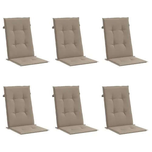 Jastuci za vrtne stolice 6 kom smeđesivi 120x50x3 cm od tkanine - Sivo-smeđa 120 x 50 x 3 cm 6 Cijena