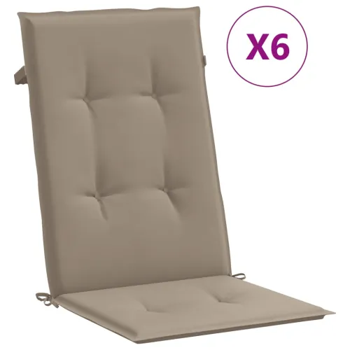 Jastuci za vrtne stolice 6 kom smeđesivi 120x50x3 cm od tkanine - Sivo-smeđa 120 x 50 x 3 cm 6 Cijena