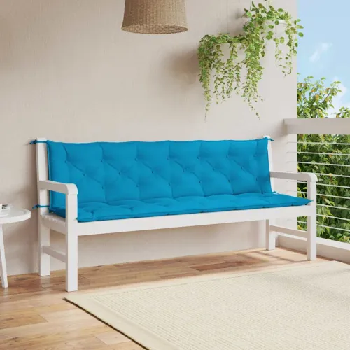 Jastuk za vrtnu klupu svjetloplavi 200x(50+50)x7 cm od tkanine - Svijetlo plava 200 cm Cijena