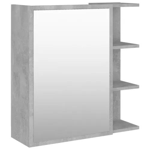 Kupaonski ormarić s ogledalom boja betona 62,5x20,5x64cm drveni - Beton siva Cijena