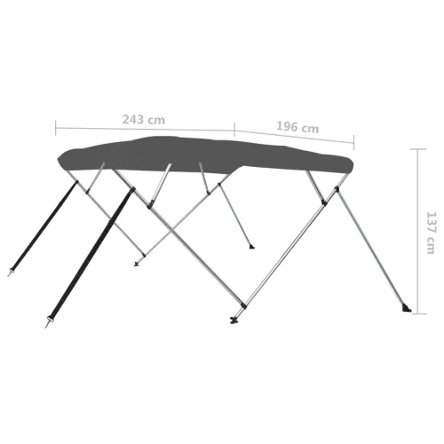 Tenda bimini s 4 luka antracit 243 x 196 x 137 cm - Antracit 243 x 196 x 137 cm Cijena