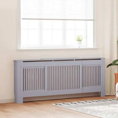 Maska za radijator - Pokrov za radijator konstruirano drvo sivi 205 cm - Siva 205 x 20.5 x 81.5 cm 1 Cijena