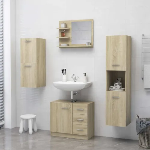 Kupaonsko ogledalo boja hrasta 60x10,5x45 cm konstruirano drvo - Sonoma hrast Cijena