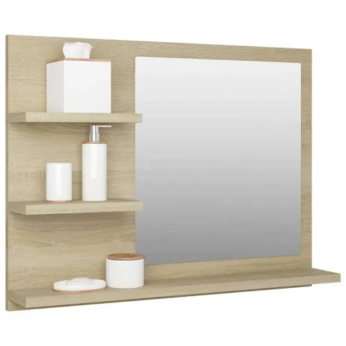 Kupaonsko ogledalo boja hrasta 60x10,5x45 cm konstruirano drvo - Sonoma hrast Cijena