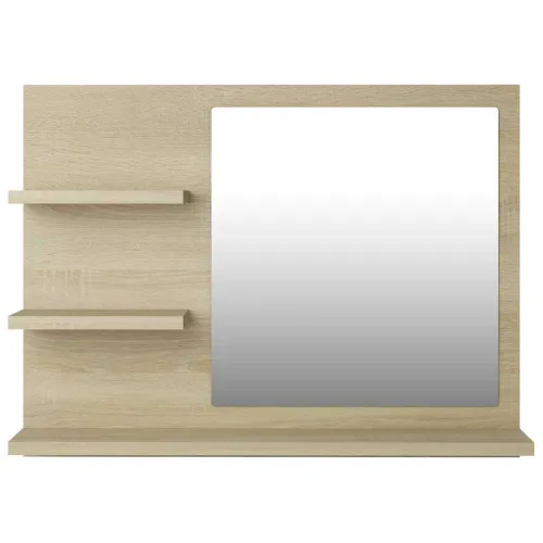 Kupaonsko ogledalo boja hrasta 60x10,5x45 cm konstruirano drvo - Sonoma hrast Cijena