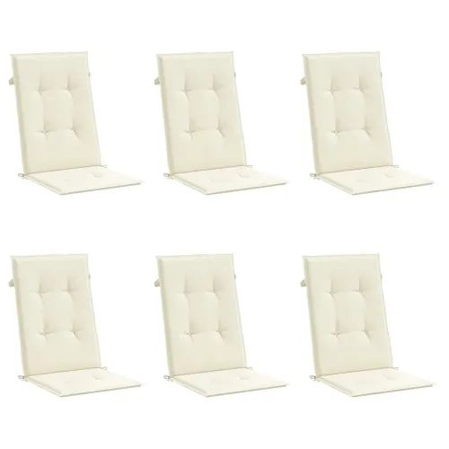 Jastuci za vrtne stolice 6 kom krem 120 x 50 x 3 cm od tkanine - Krema 120 x 50 x 3 cm 6 Cijena