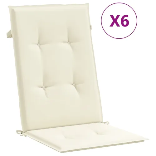 Jastuci za vrtne stolice 6 kom krem 120 x 50 x 3 cm od tkanine - Krema 120 x 50 x 3 cm 6 Cijena