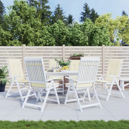 Jastuci za vrtne stolice 6 kom krem 120 x 50 x 3 cm od tkanine - Krema 120 x 50 x 3 cm 6 Cijena