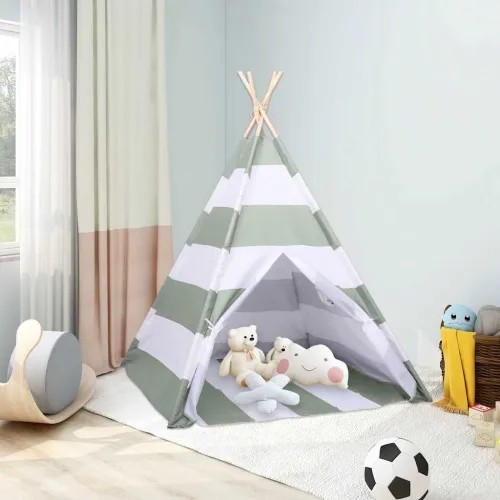 Šator za djecu Prugasti Siva i bijela 120 x 120 x 150 cm Cijena