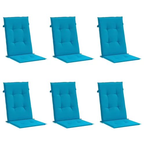 Jastuci za vrtne stolice 6 kom plavi 120 x 50 x 3 cm od tkanine - Plava 120 x 50 x 3 cm 6 Cijena