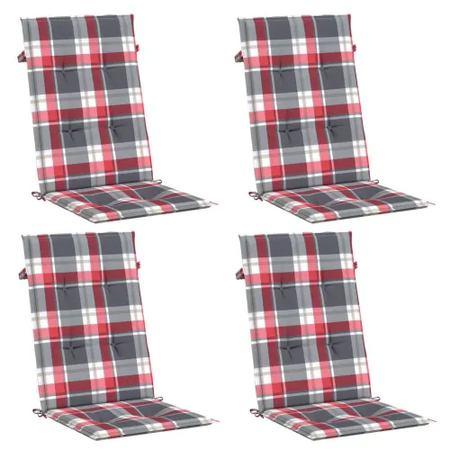 Jastuci za stolice 4 kom crveni karirani 120x50x3 cm od tkanine - Crveni karirani uzorak 120 x 50 x 3 cm 4 Cijena